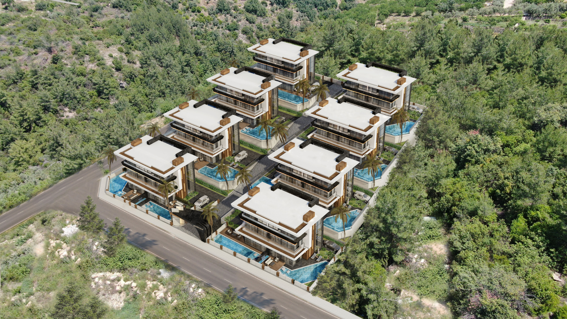 Alanya Kızılcaşehir’de Projeden Villalar